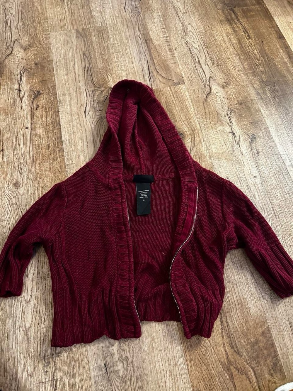 It's Our Time Burgundy Hooded Open-Front Cardigan